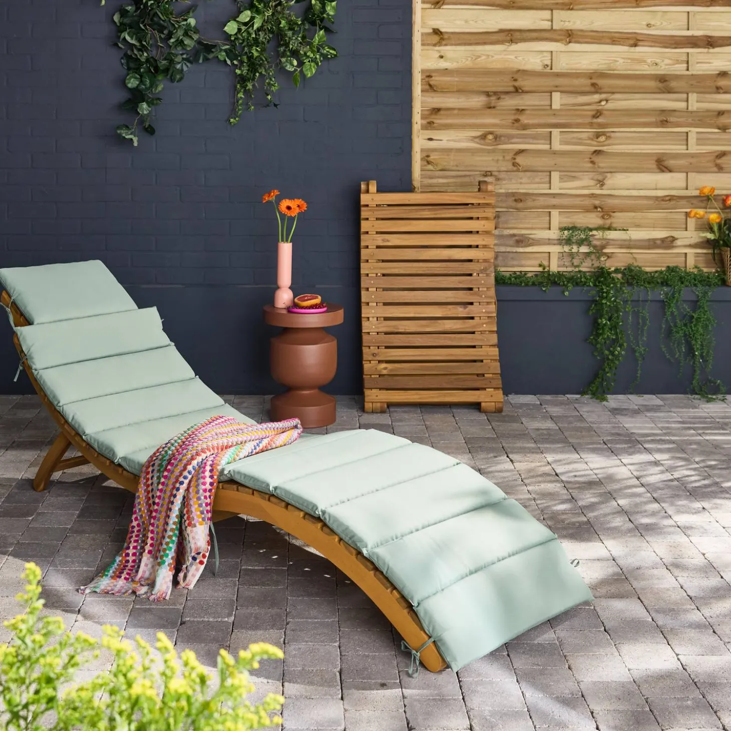 Set de 2 tumbonas de madera de acacia