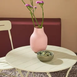 Set de jardín bistró plegable de mesa redonda de acero con 2 sillas