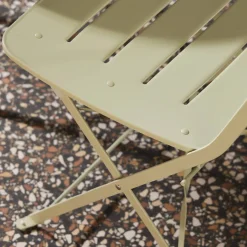 Set de jardín bistró plegable de mesa redonda de acero con 2 sillas