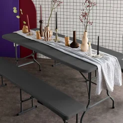 Set de mesa y bancos plegables portátiles para eventos