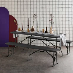 Set de mesa y bancos plegables portátiles para eventos