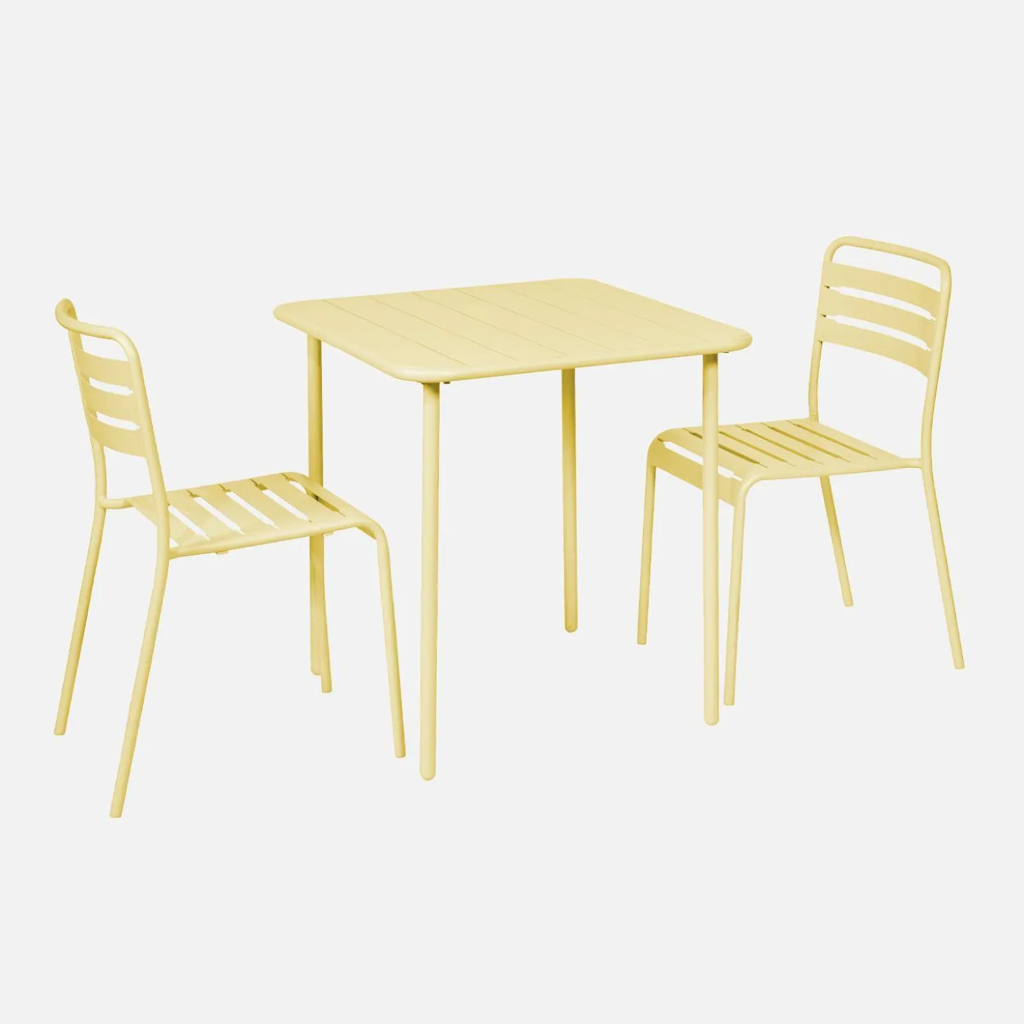 Set mesa de jardín bistró de acero con 2 sillas, 70 cm