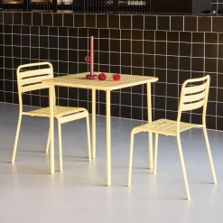 Set mesa de jardín bistró de acero con 2 sillas, 70 cm
