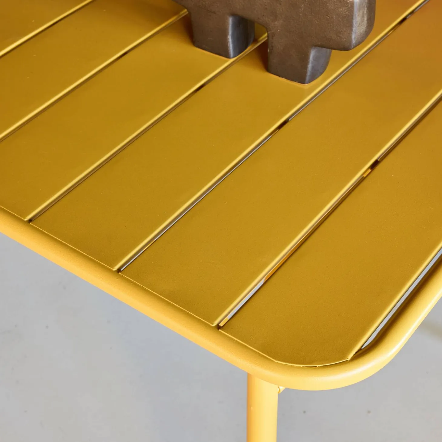 Set mesa de jardín bistró de acero con 6 sillas, 160cm