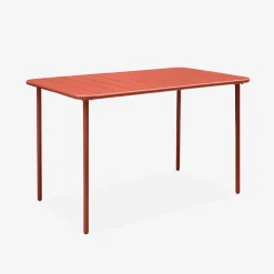 Set mesa de jardín bistró de acero con 4 sillas plegables, 120cm