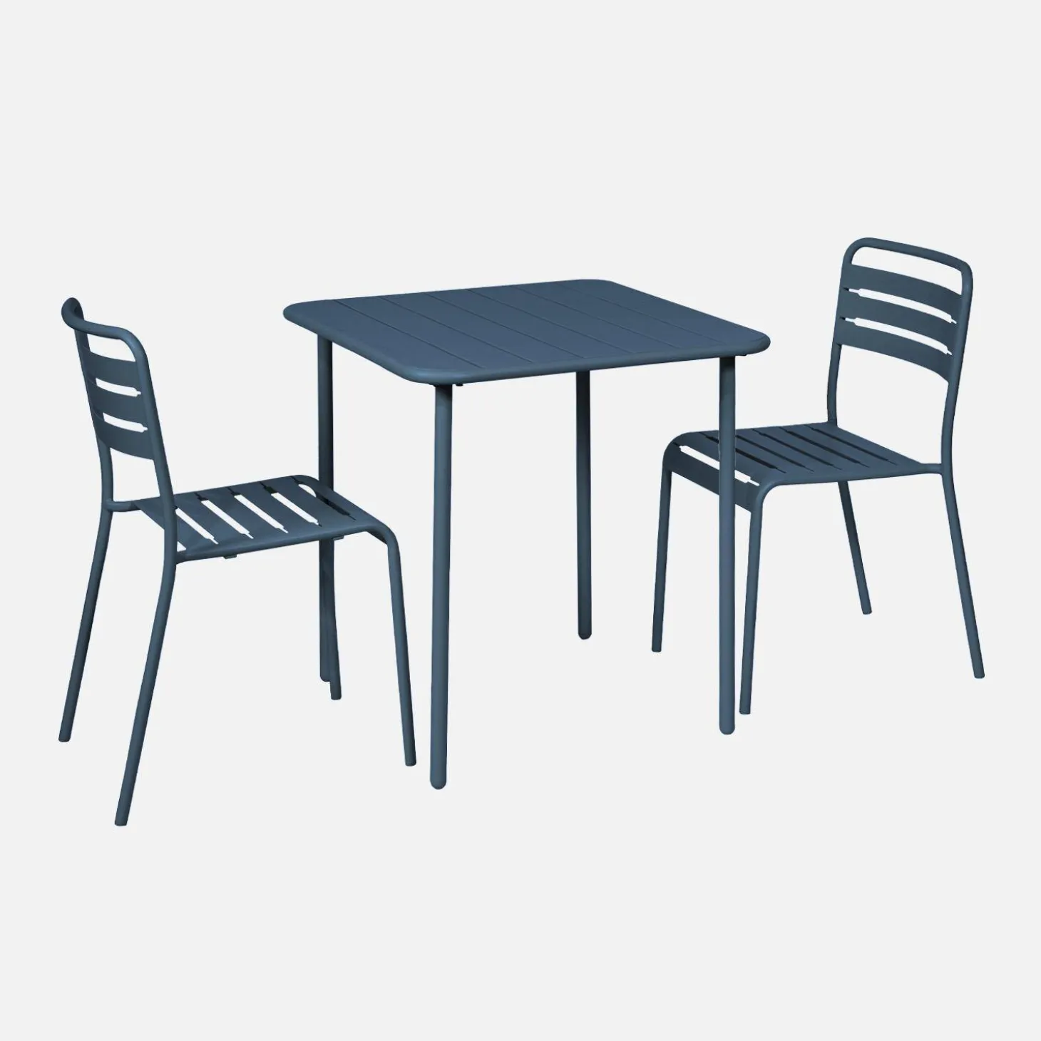 Set mesa de jardín bistró de acero con 2 sillas, 70 cm