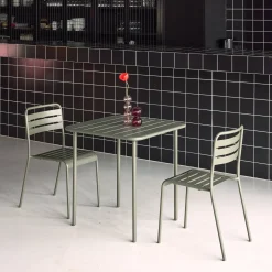 Set mesa de jardín bistró de acero con 2 sillas, 70 cm