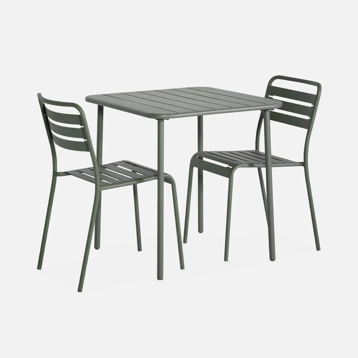 Set mesa de jardín bistró de acero con 2 sillas, 70 cm