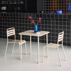 Set mesa de jardín bistró de acero con 2 sillas, 70 cm