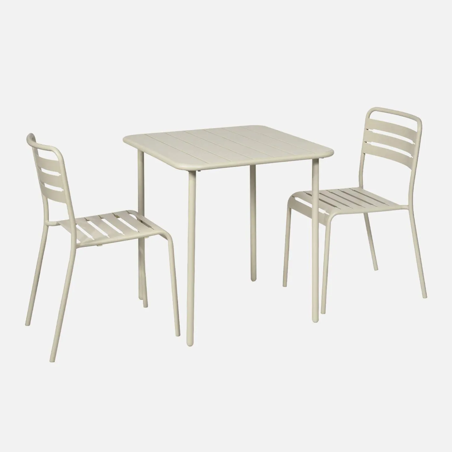 Set mesa de jardín bistró de acero con 2 sillas, 70 cm