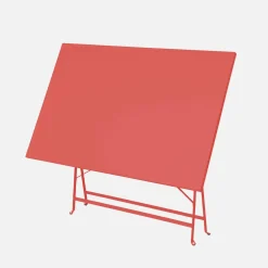 Set mesa de jardín bistró plegable de acero con 4 sillas, 110cm