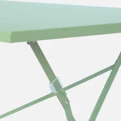 Set mesa de jardín bistró plegable de acero con 4 sillas, 110cm