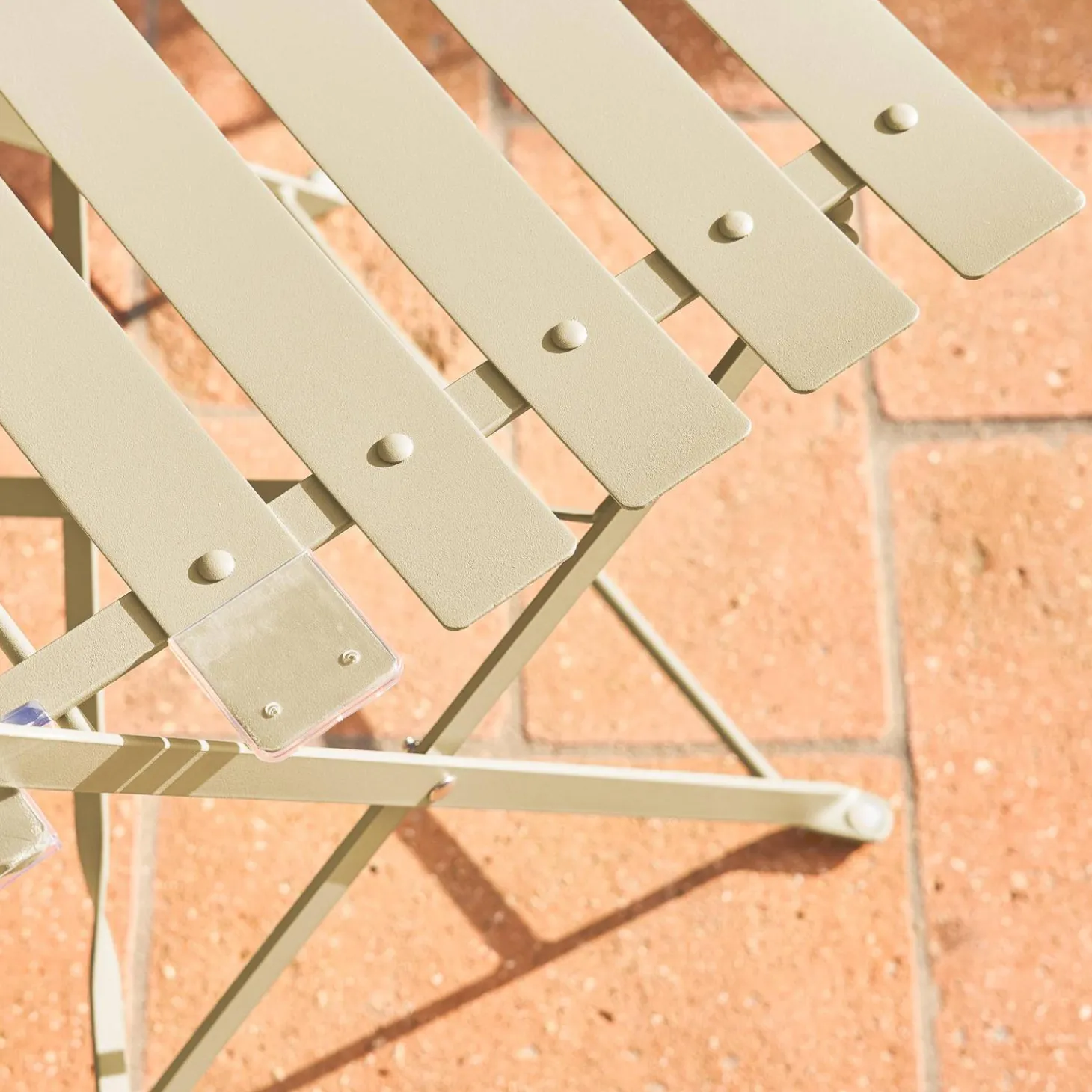 Set mesa de jardín bistró plegable de acero con 2 sillas, ø60cm