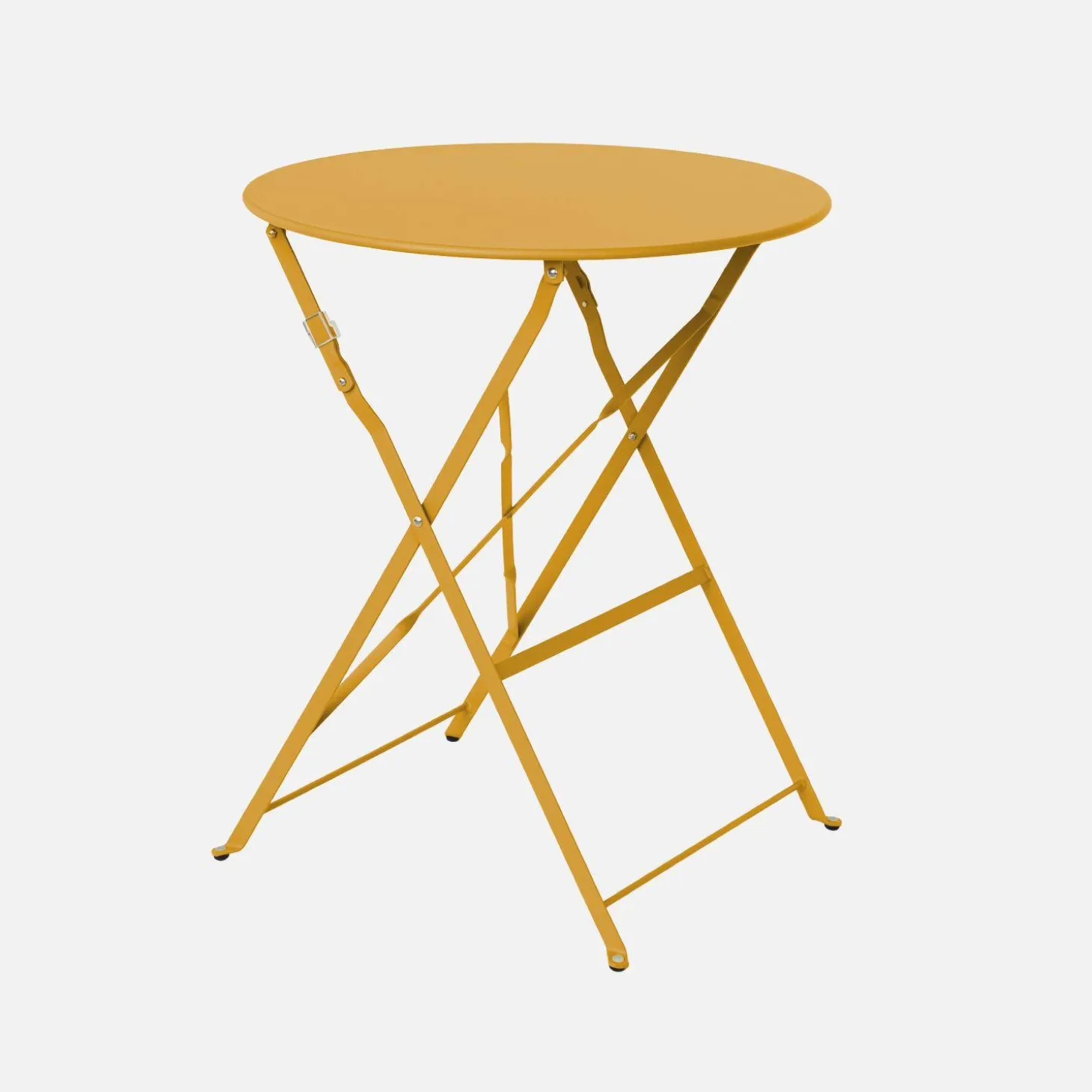 Set mesa de jardín bistró plegable de acero con 2 sillas, ø60cm