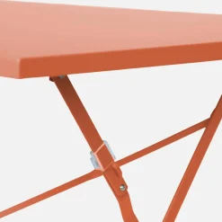 Set mesa de jardín bistró plegable de acero con 4 sillas, 110cm