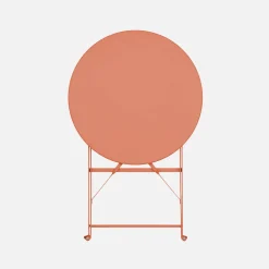 Set mesa de jardín bistró plegable de acero con 2 sillas, ø60cm