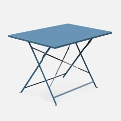 Set mesa de jardín bistró plegable de acero con 4 sillas, 110cm