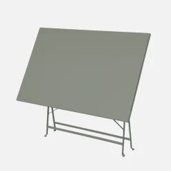 Set mesa de jardín bistró plegable de acero con 4 sillas, 110cm