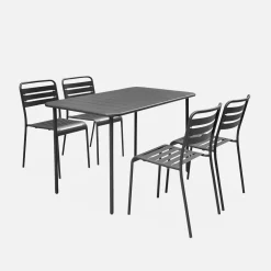 Set mesa de jardín de metal 120cm con 4 sillas