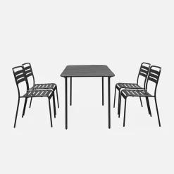 Set mesa de jardín de metal 120cm con 4 sillas