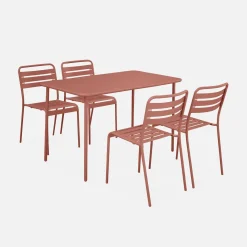 Set mesa de jardín de metal 120cm con 4 sillas