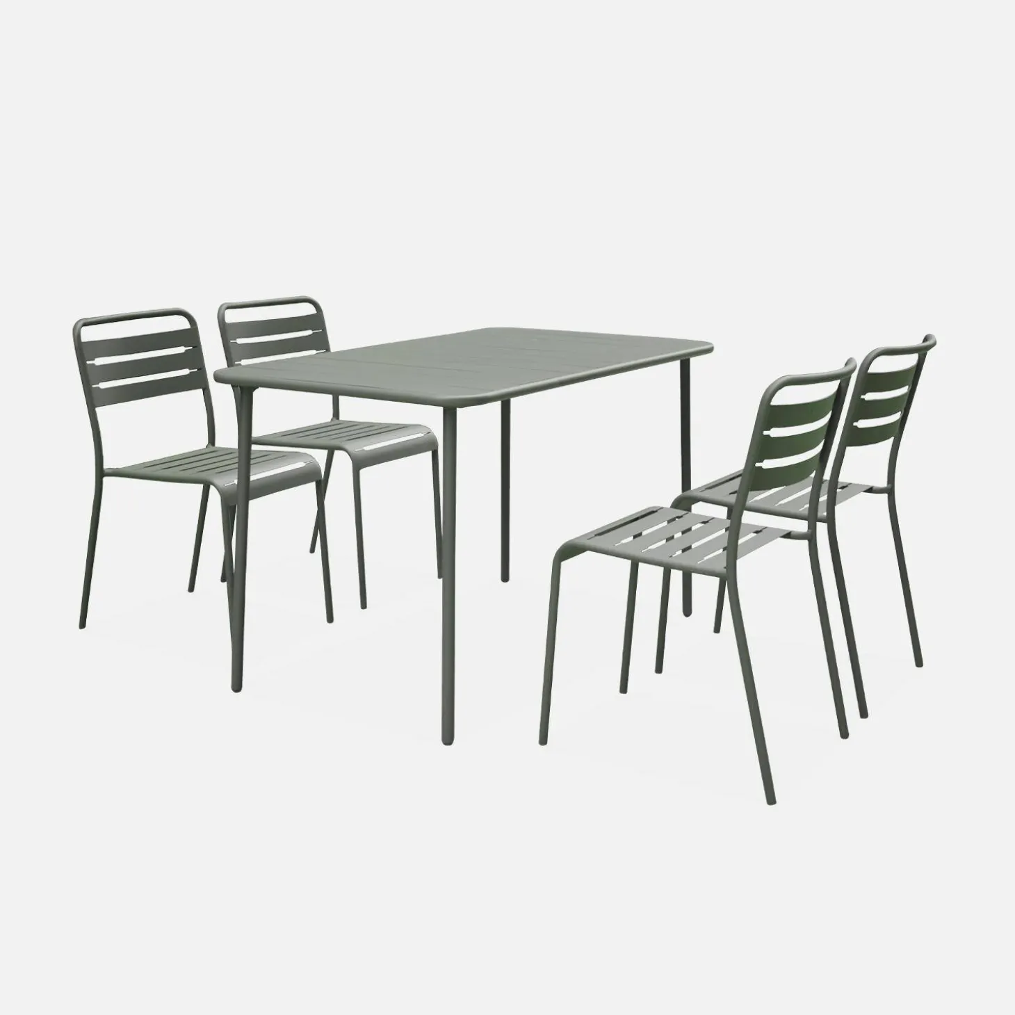 Set mesa de jardín de metal 120cm con 4 sillas