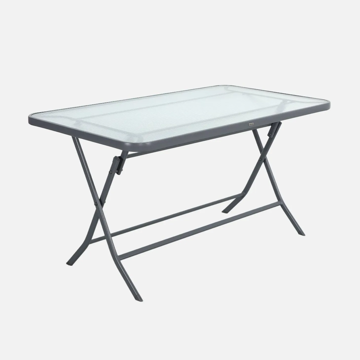 Set mesa de jardín plegable de textileno y acero con 4 sillas