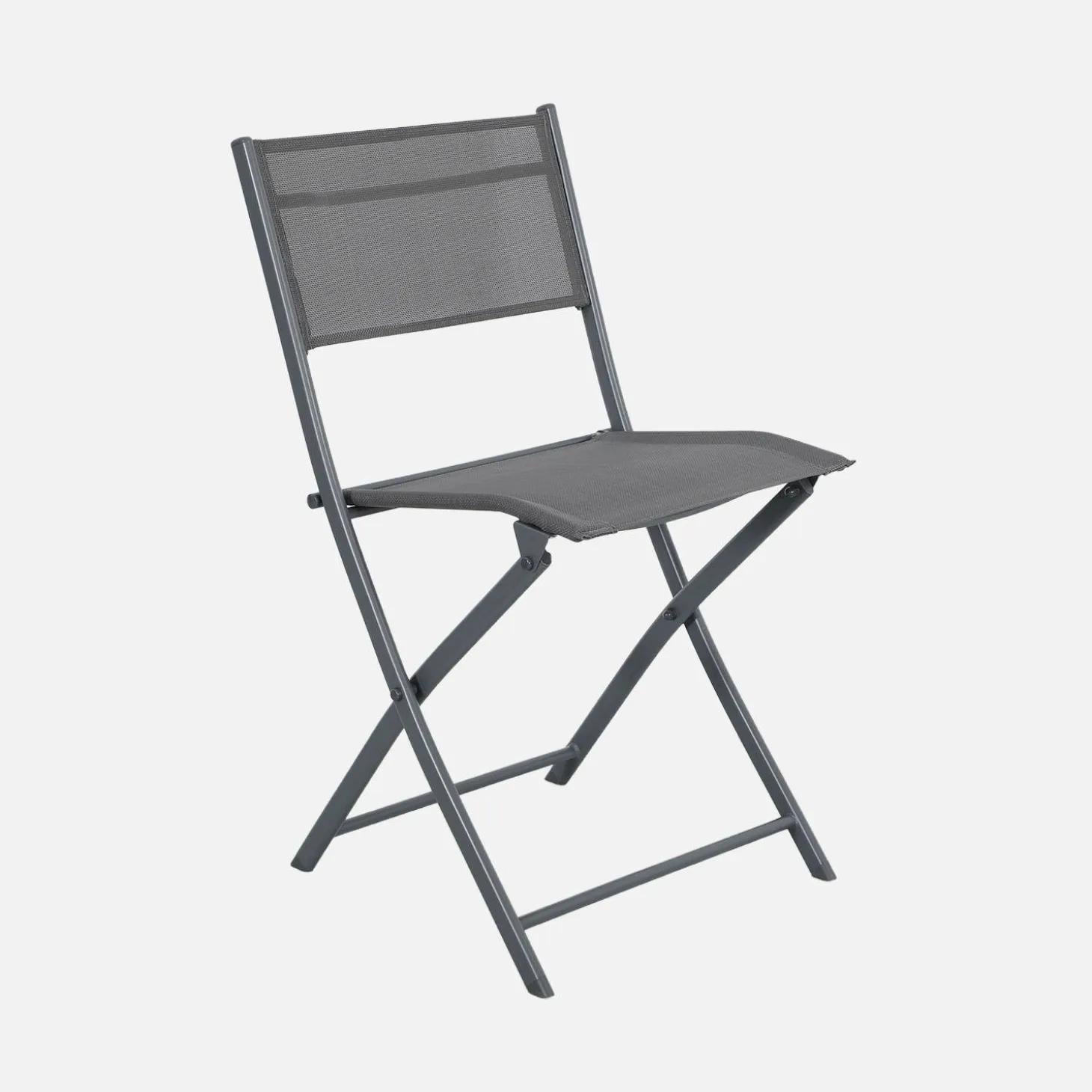 Set mesa de jardín plegable de textileno y acero con 4 sillas