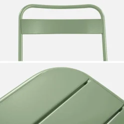 Set mesa de jardín plegable de metal con 6 asientos