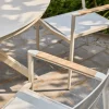 Set mesa de jardín redonda de aluminio y vidrio con 6 sillas