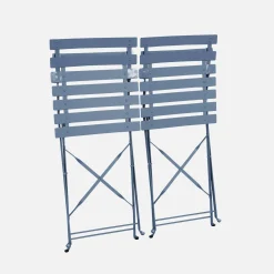Set sillas de jardín plegables de metal, 2 asientos