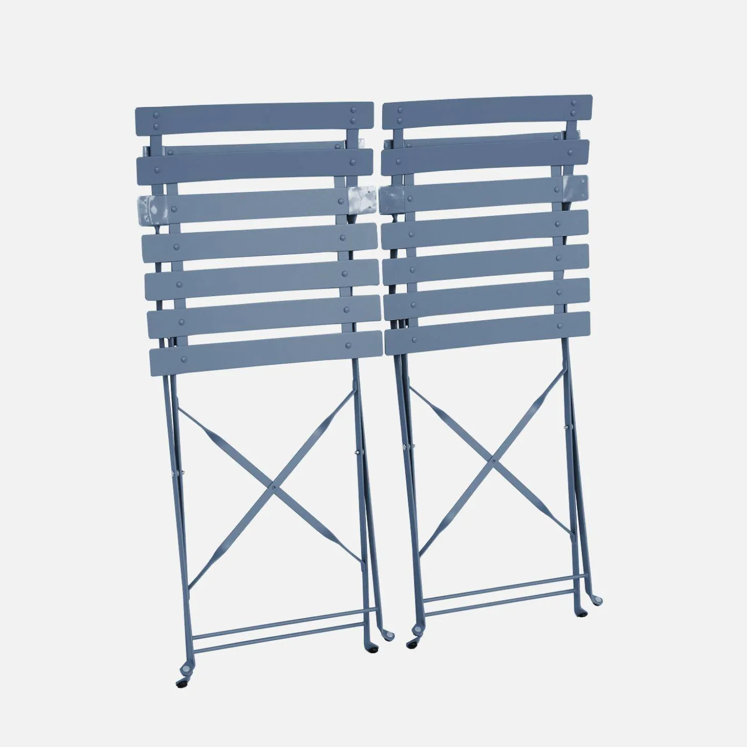 Set sillas de jardín plegables de metal, 2 asientos
