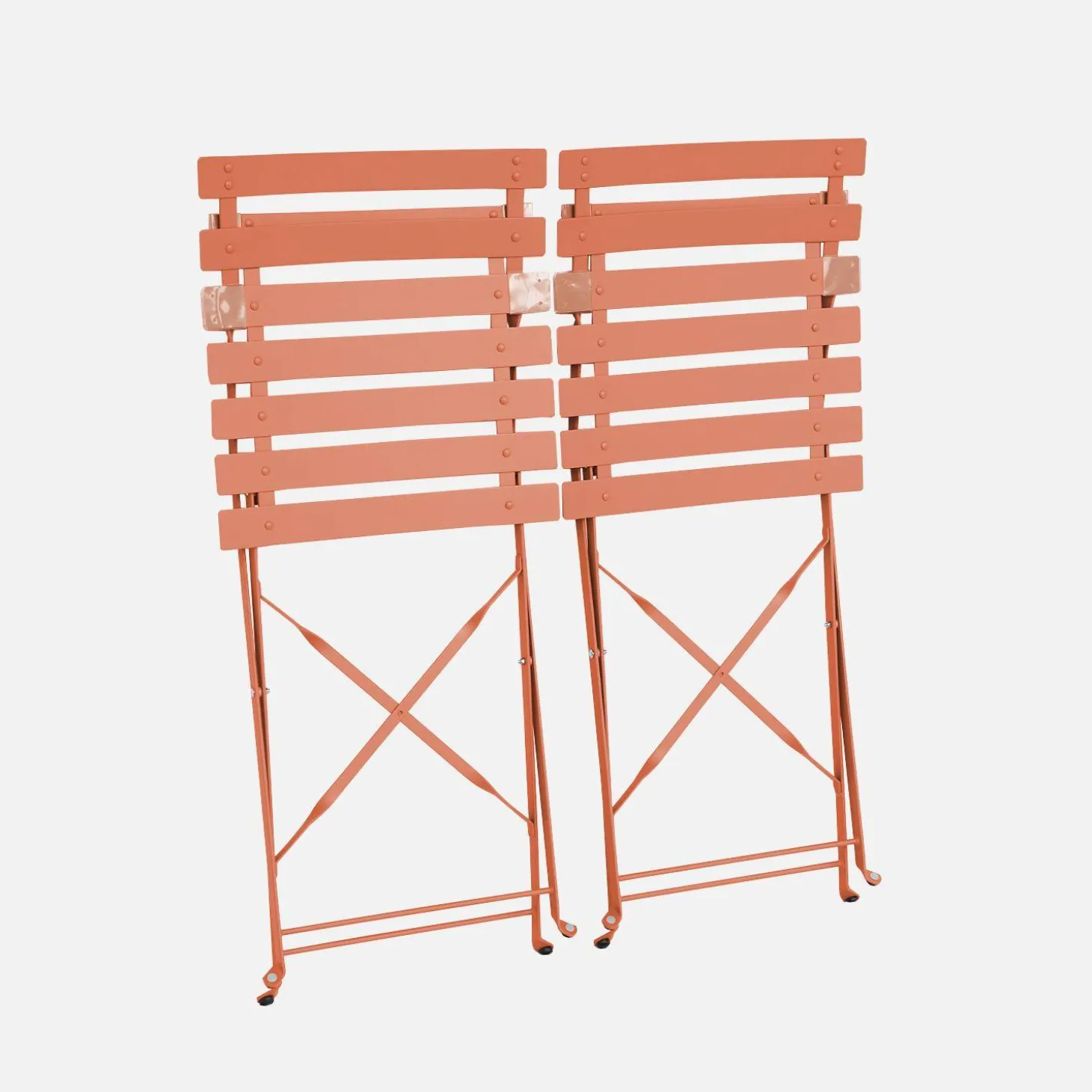 Set sillas de jardín plegables de metal, 2 asientos