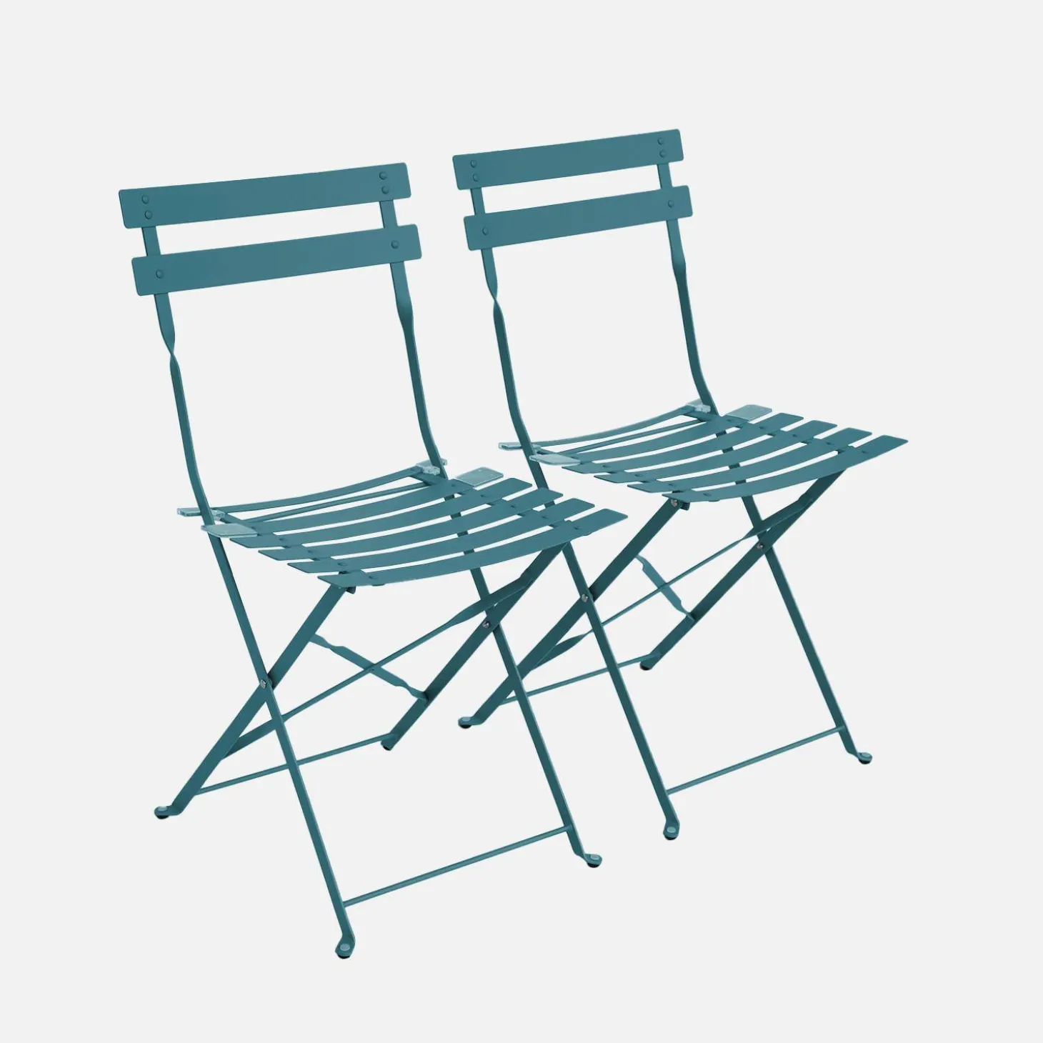 Set sillas de jardín plegables de metal, 2 asientos