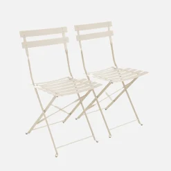 Set sillas de jardín plegables de metal, 2 asientos