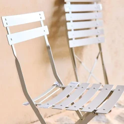 Set sillas de jardín plegables de metal, 2 asientos