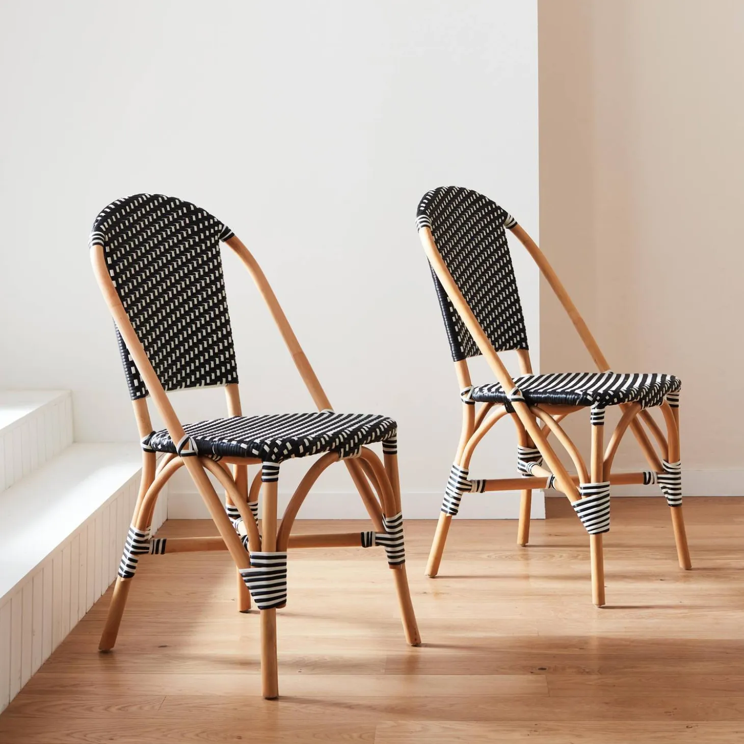 Silla bistró de ratán y polirratán, set de 2