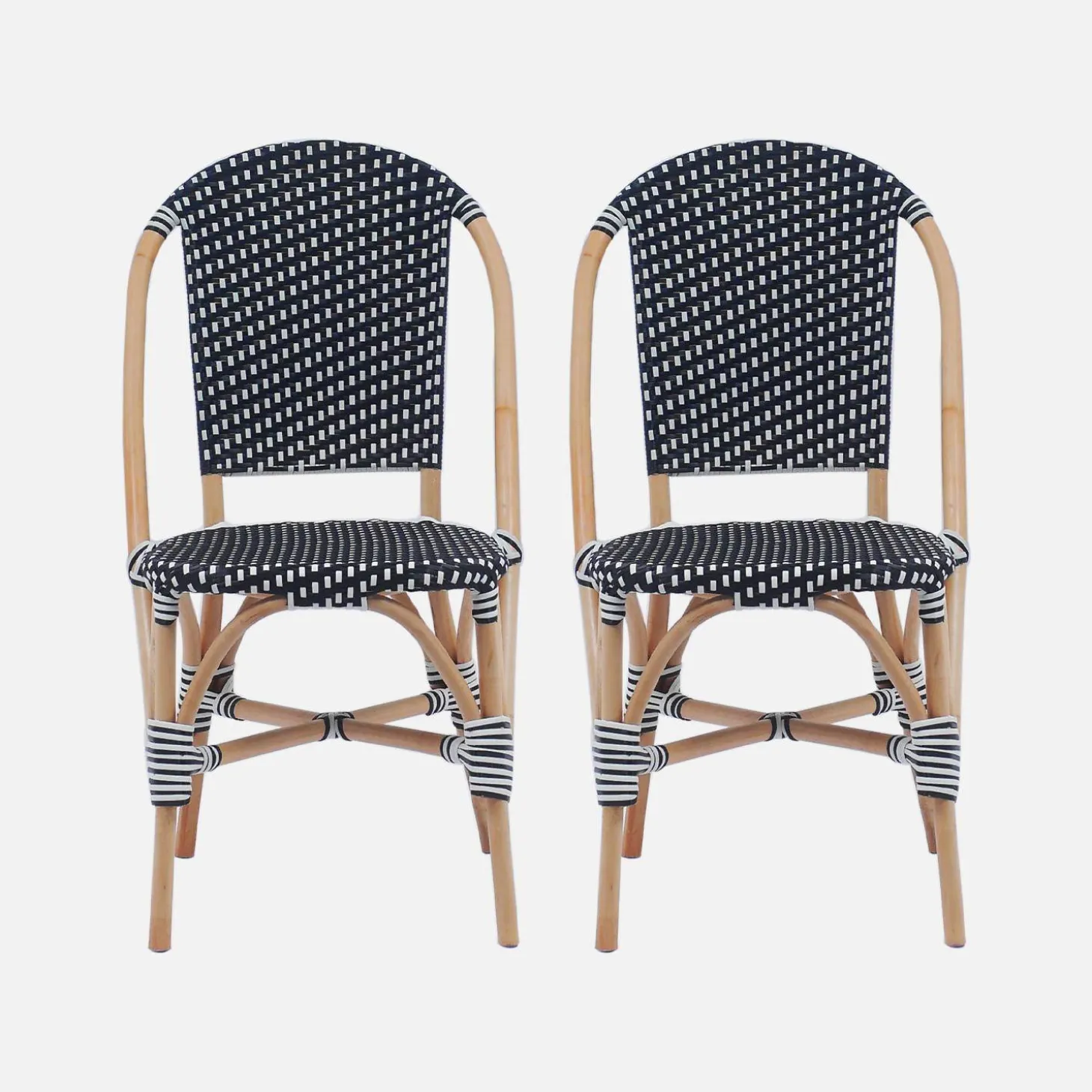 Silla bistró de ratán y polirratán, set de 2