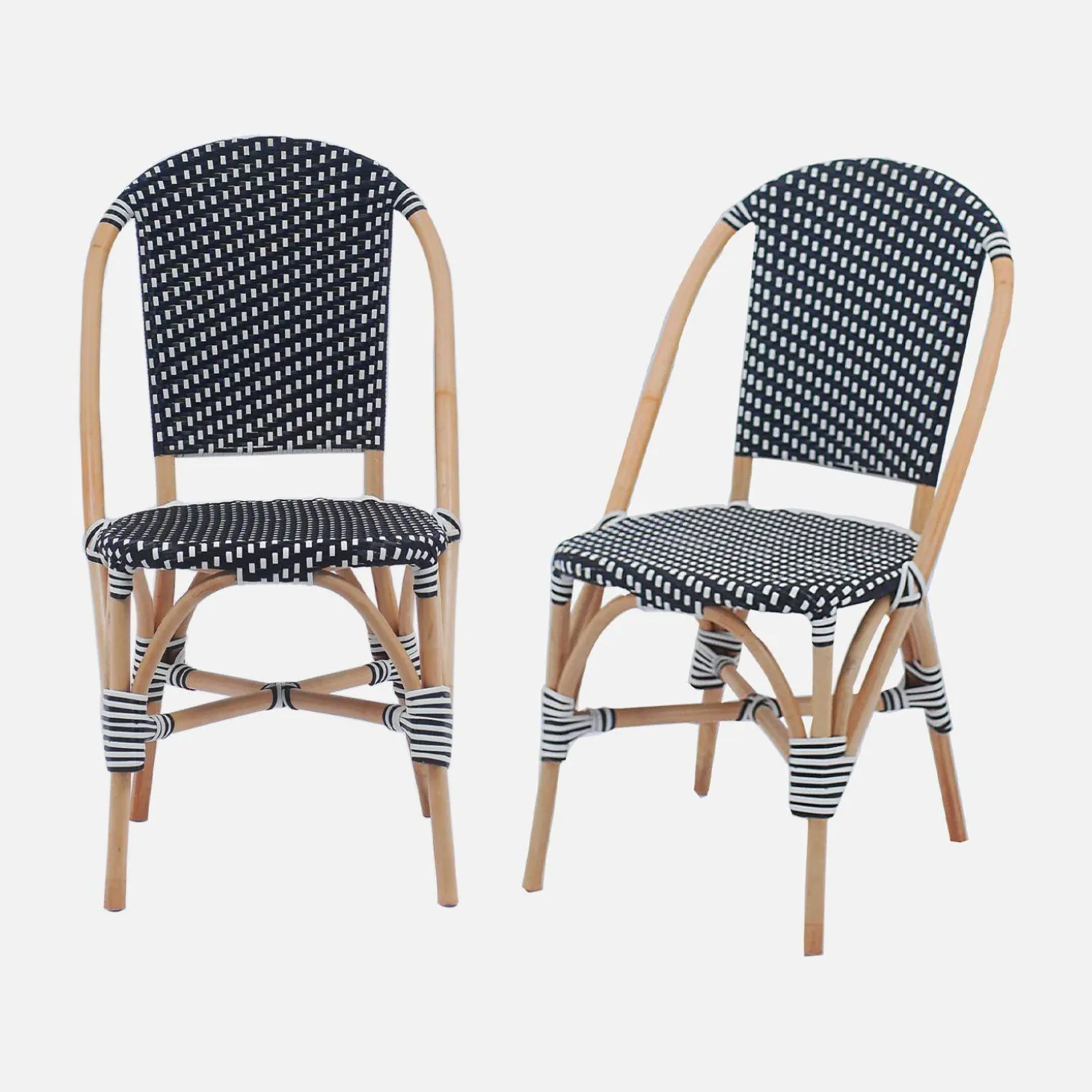 Silla bistró de ratán y polirratán, set de 2