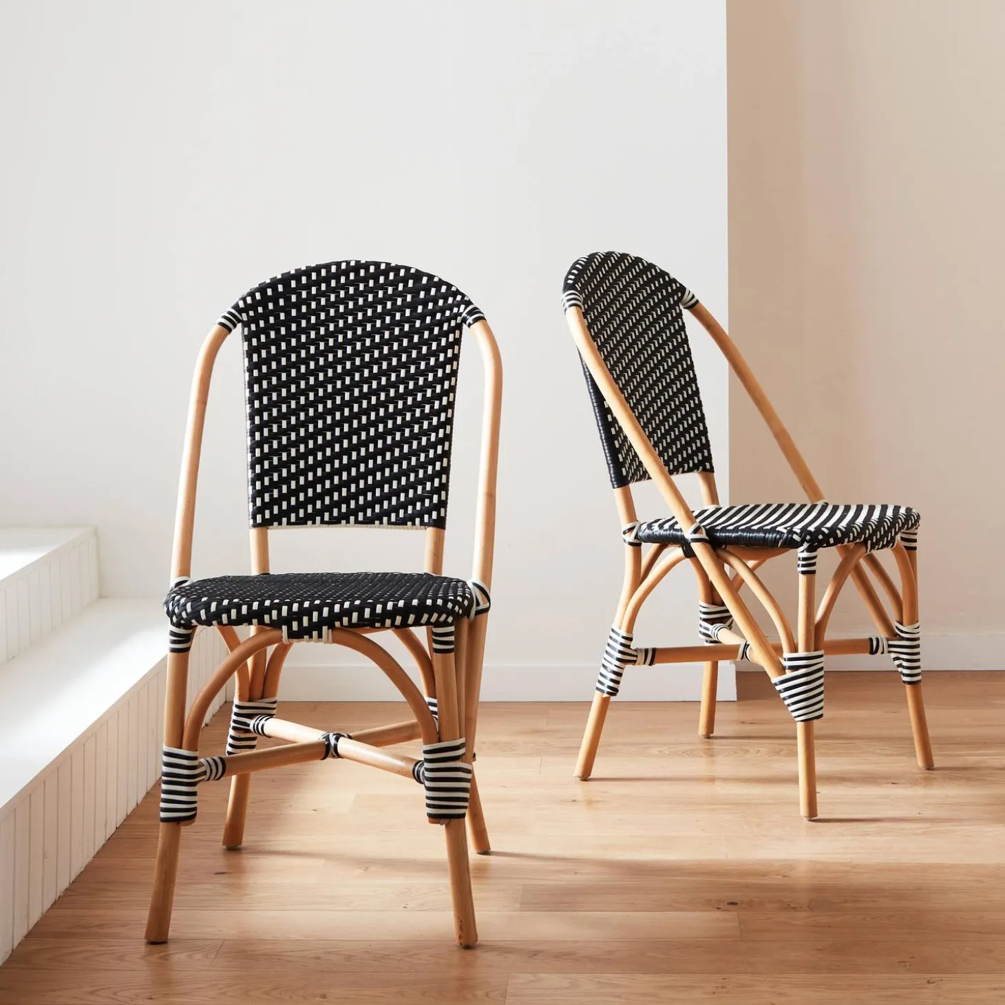 Silla bistró de ratán y polirratán, set de 2
