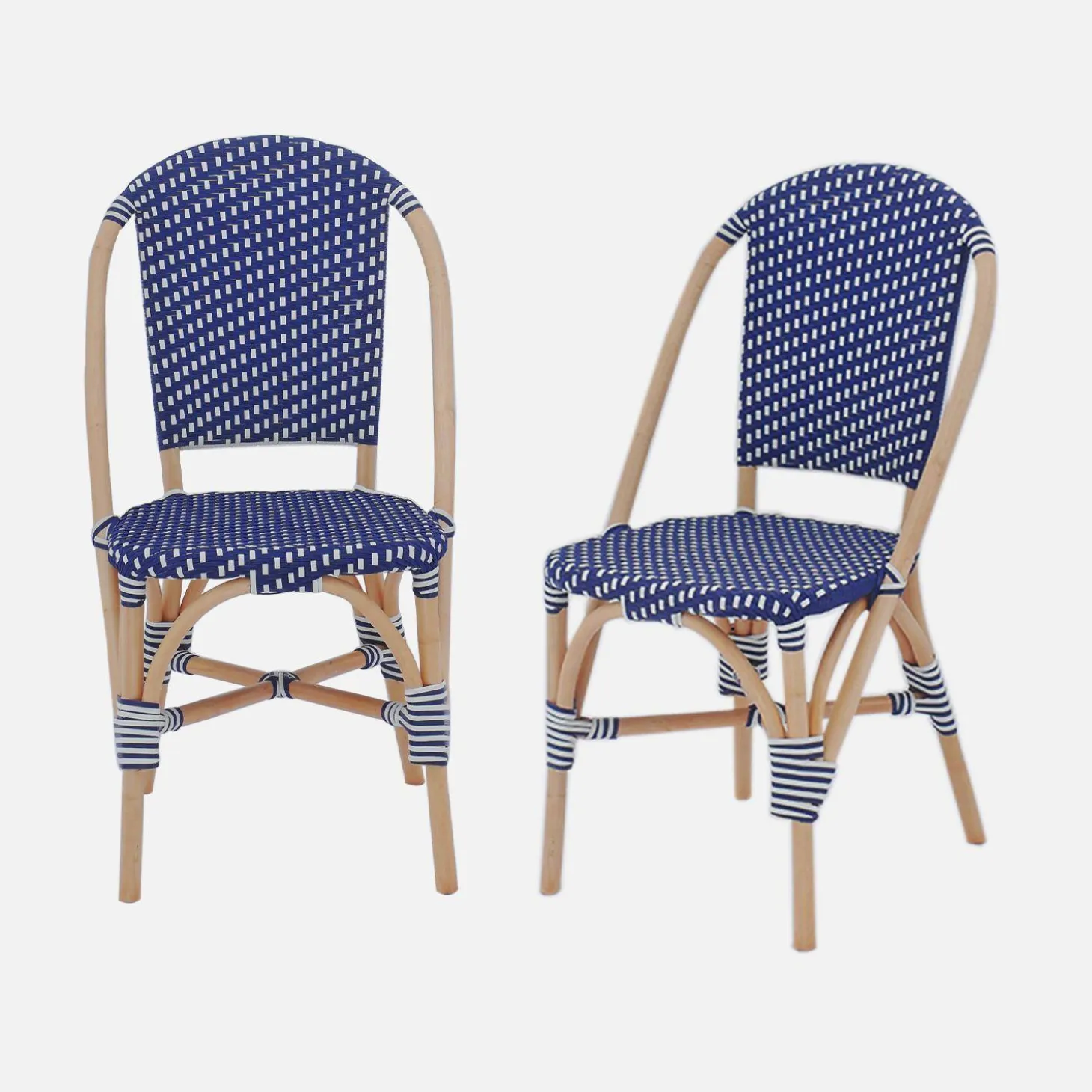 Silla bistró de ratán y polirratán, set de 2