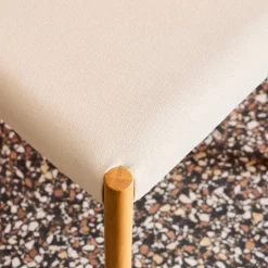 Silla bohemia de madera de hevea y tela simple, set de 2