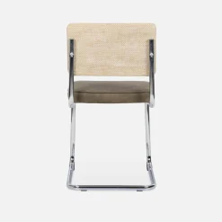 Silla cantilever con respaldo efecto ratán, set de 2