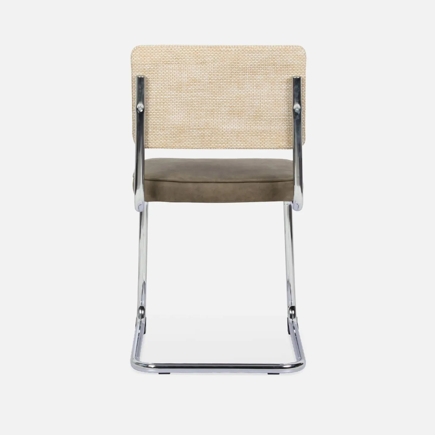 Silla cantilever con respaldo efecto ratán, set de 2