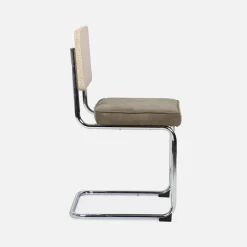 Silla cantilever con respaldo efecto ratán, set de 2