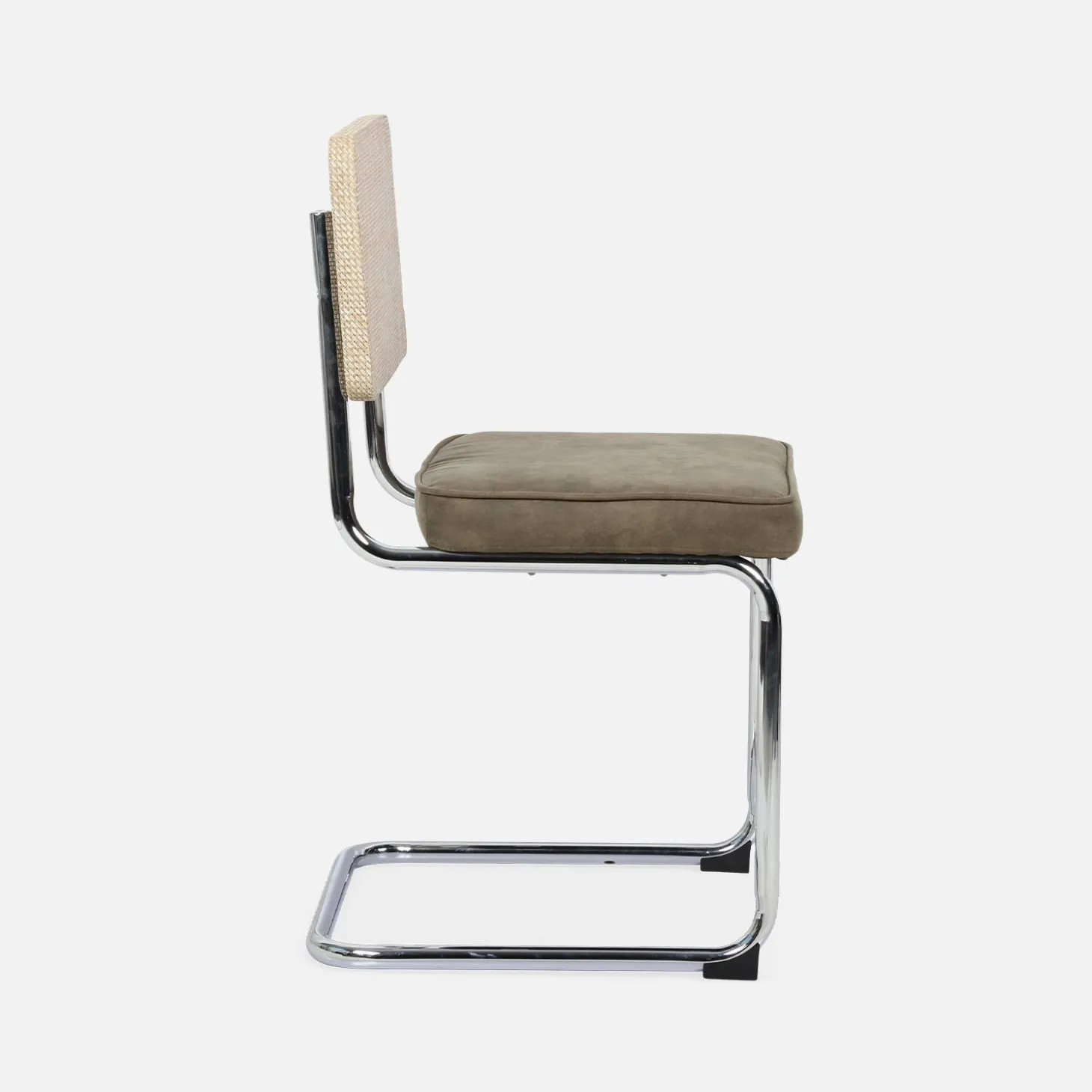 Silla cantilever con respaldo efecto ratán, set de 2