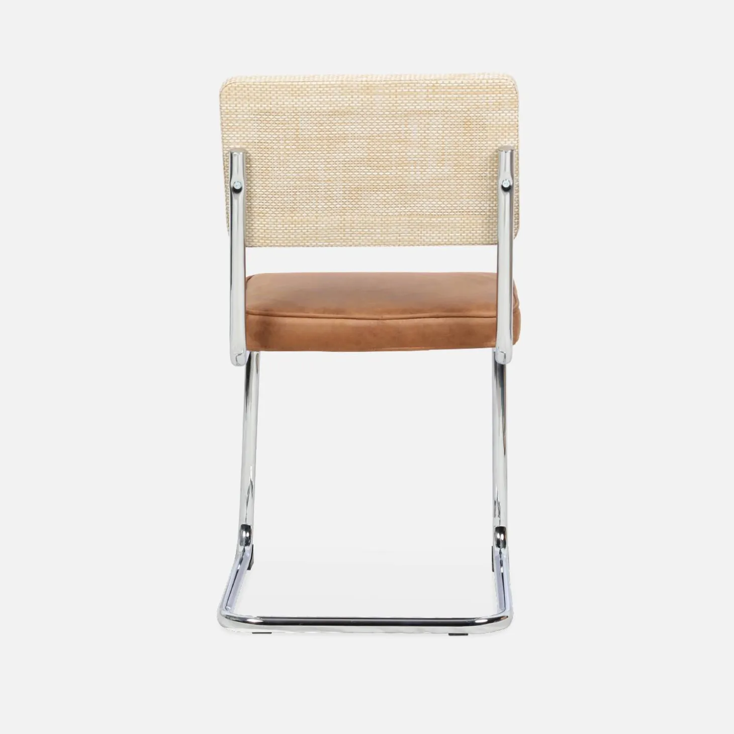 Silla cantilever con respaldo efecto ratán, set de 2
