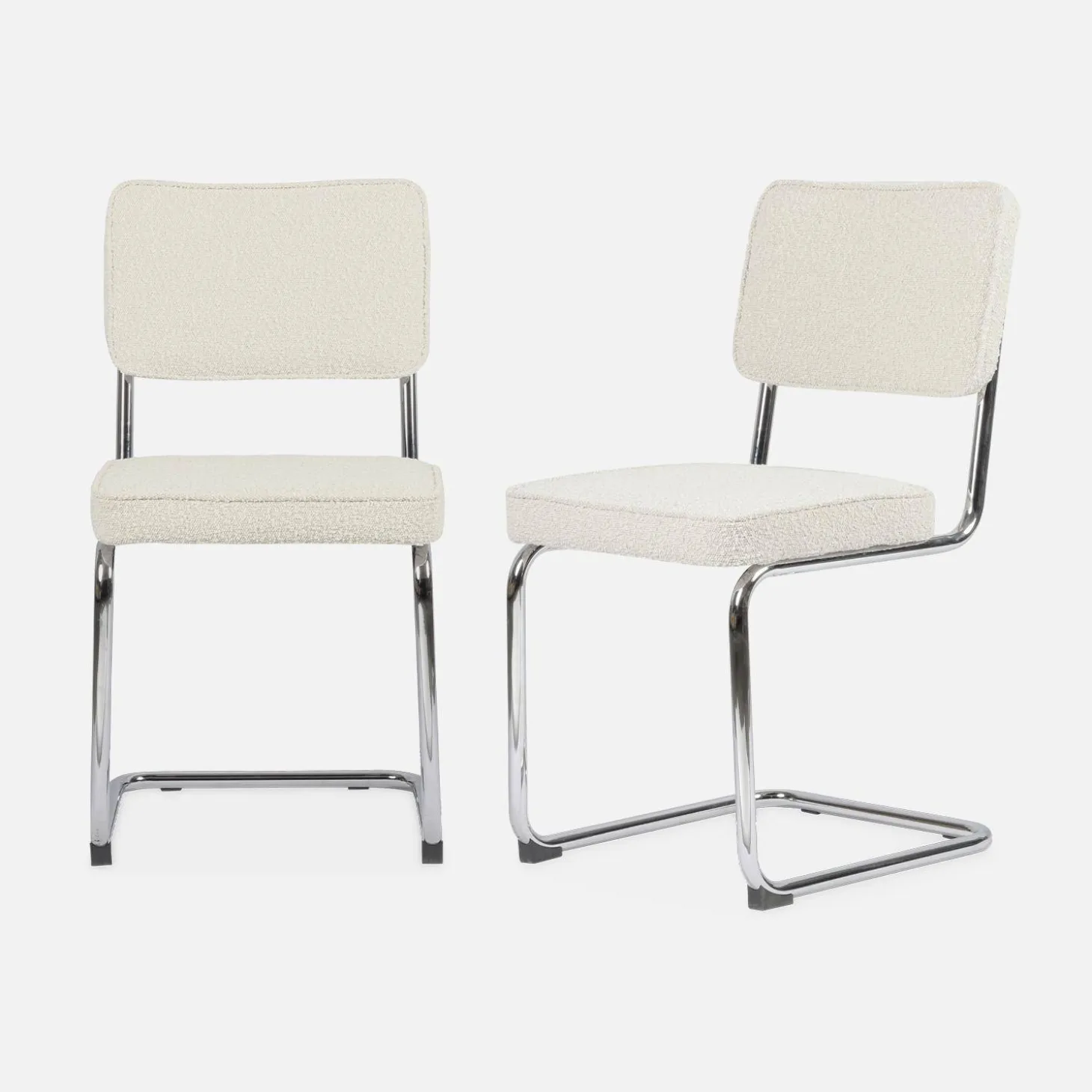 Silla cantilever con rizos texturizados, set de 2