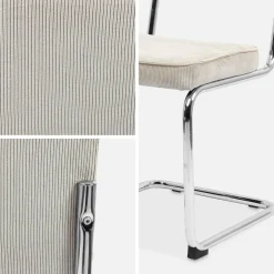 Silla cantilever de pana, set de 2