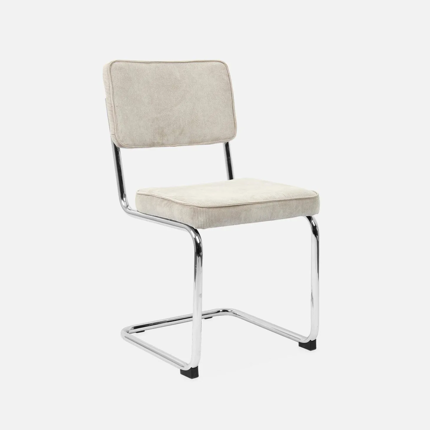 Silla cantilever de pana, set de 2
